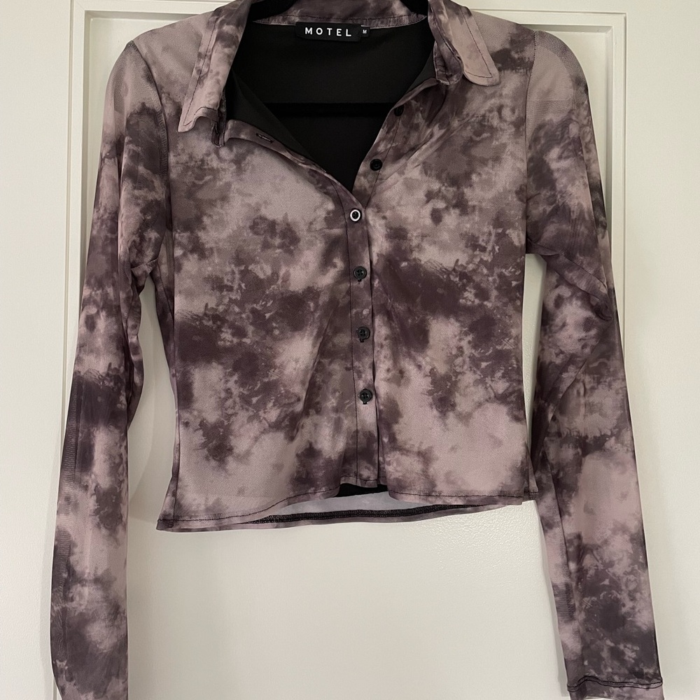 Motel Rocks Kelly Cropped Shirt in Mesh
